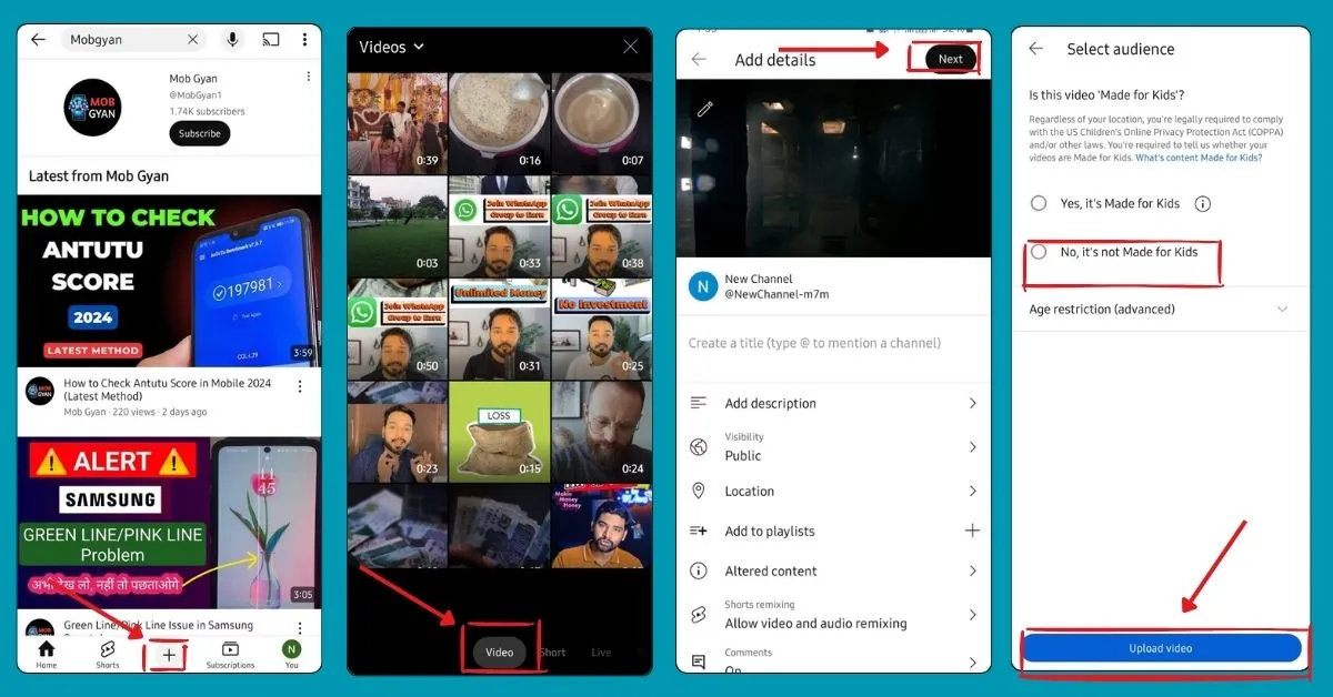 how to upload video on youtube